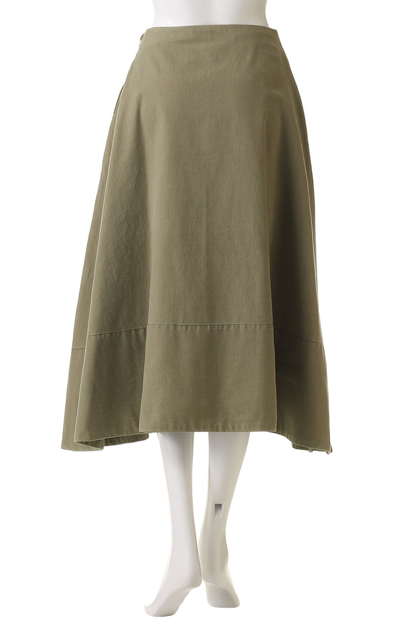 MADISONBLUE カーキ フレアスカート MADISONBLUE(マディソンブルー)｜MI-MOLLET FLARE SK BACK SATIN