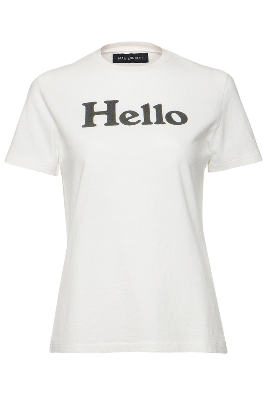 MADISONBLUE HELLO TEE/HELLO Tシャツ (ホワイト, 00) マディソンブルー ELLE SHOP MADISONBLUE HELLO TEE/HELLO Tシャツ (ホワイト, 00) マディソンブルー ELLE SHOP