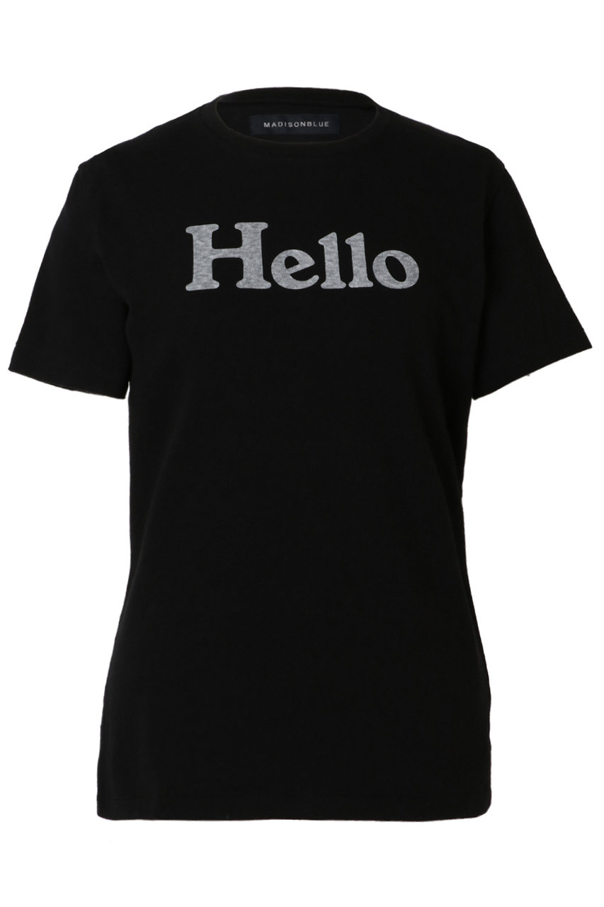MADISONBLUE HELLO TEE/HELLO Tシャツ (ブラック, 01) マディソンブルー ELLE SHOP MADISONBLUE HELLO TEE/HELLO Tシャツ (ブラック, 01) マディソンブルー ELLE SHOP