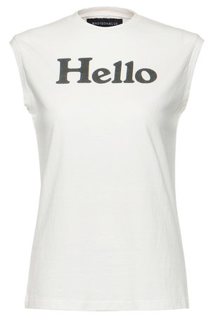 マディソンブルー/MADISONBLUEのHELLO NOSLEEVE TEE/HELLO ノースリーブ Tシャツ(110100/110101)