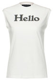 HELLO NOSLEEVE TEE/HELLO ノースリーブ Tシャツ マディソンブルー/MADISONBLUE