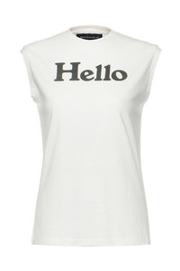 MADISONBLUE(マディソンブルー)｜HELLO TEE/HELLO Tシャツ/ホワイト の