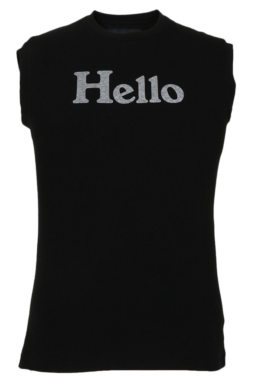 MADISONBLUE HELLO NOSLEEVE TEE/HELLO ノースリーブ Tシャツ (ブラック, 00) マディソンブルー ELLE SHOP MADISONBLUE HELLO NOSLEEVE TEE/HELLO ノースリーブ Tシャツ (ブラック, 00) マディソンブルー ELLE SHOP