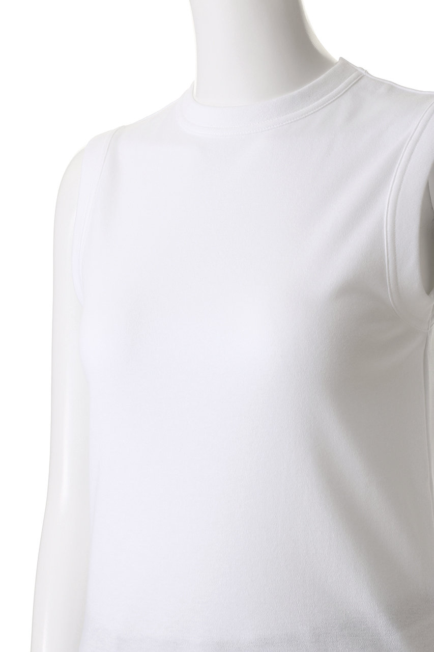 MADISONBLUE◆CREW NECK SLEEVELESS TEE/ノースリーブカットソー/S/コットン/ホワイト MADISONBLUE / マディソンブルー】CREW NECK SLEEVELESS TEE