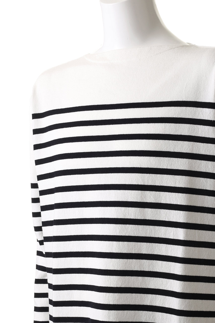 マディソンブルー MADISONBLUE 24SS BOAT NECK 3/4 SLEEVE TEE BORDER Tシャツ カットソー ボーダー 01 白 黒 ■OS ■SH レディース マディソンブルー 24SS ボートネック カットソー ボーダー 00 黒