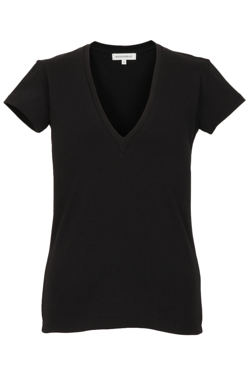 MADISONBLUE DEEP V NECK TEE ディープ Vネック Tシャツ (ブラック, 01) マディソンブルー ELLE SHOP MADISONBLUE DEEP V NECK TEE ディープ Vネック Tシャツ (ブラック, 01) マディソンブルー ELLE SHOP