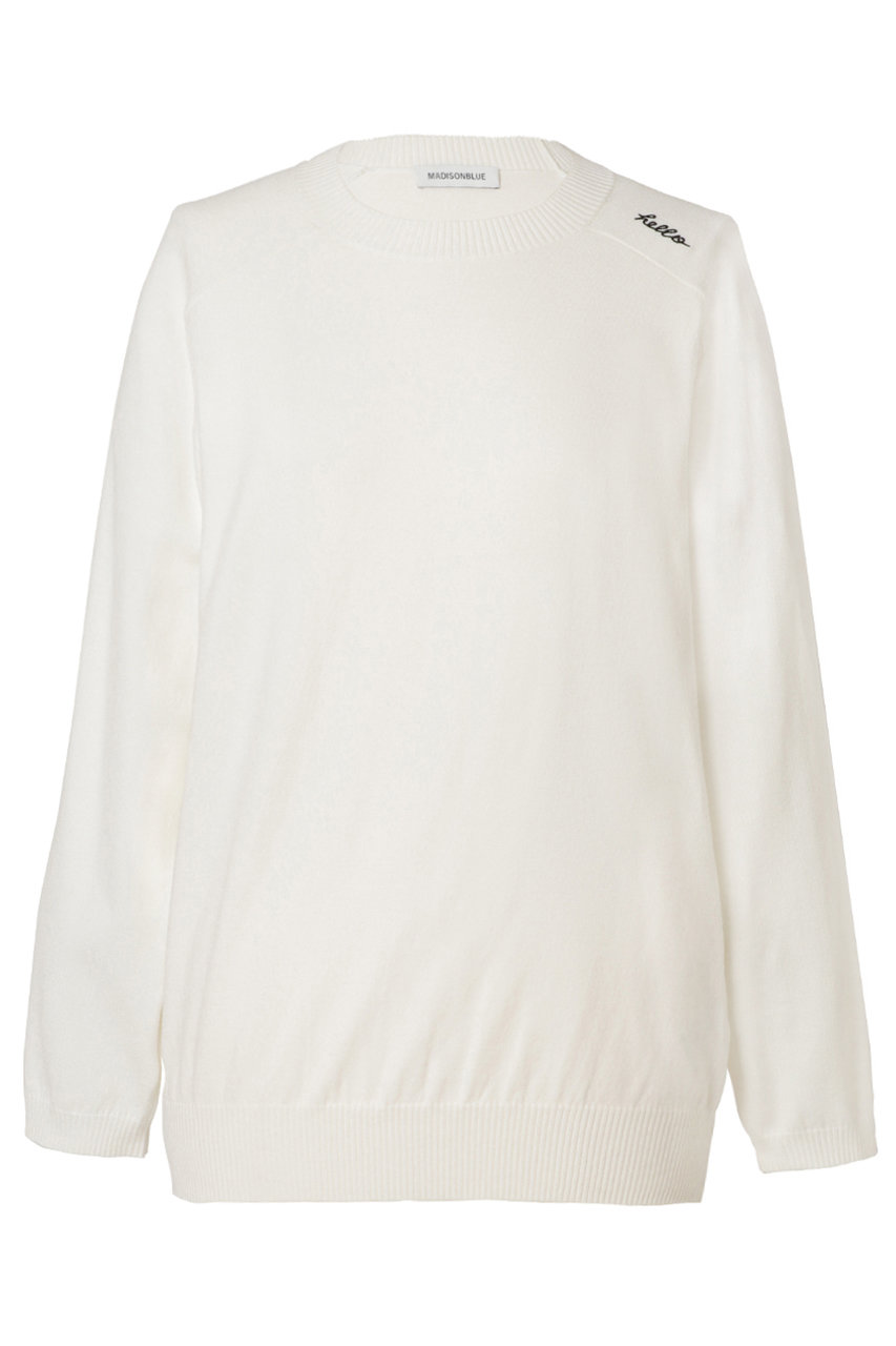 MADISONBLUE HELLO CREW NECK PO/HELLO クルーネック プルオーバー (ホワイト, 01) マディソンブルー ELLE SHOP MADISONBLUE HELLO CREW NECK PO/HELLO クルーネック プルオーバー (ホワイト, 01) マディソンブルー ELLE SHOP