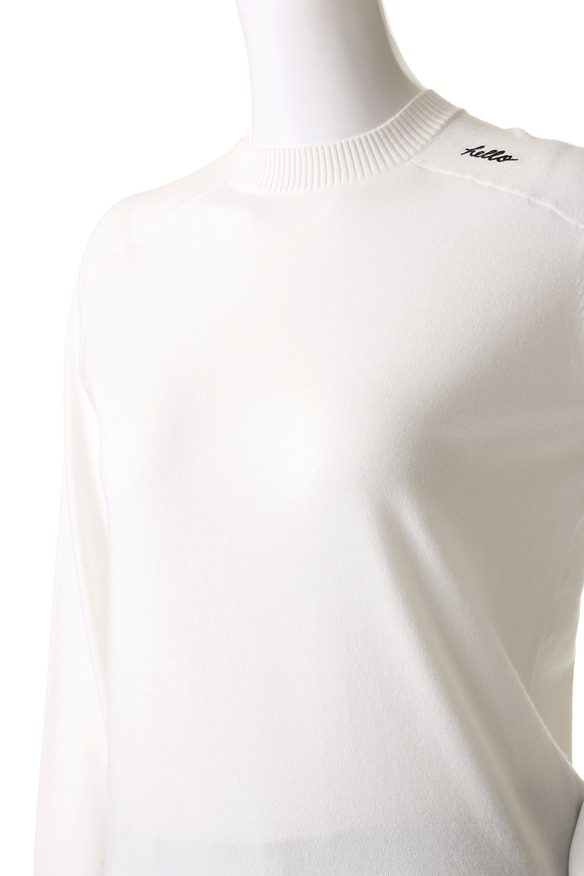 マディソンブルーHelloホワイトスウェット HELLO SWEAT L/S URAKE DYED | CUT&SEWN | MADISONBLUE