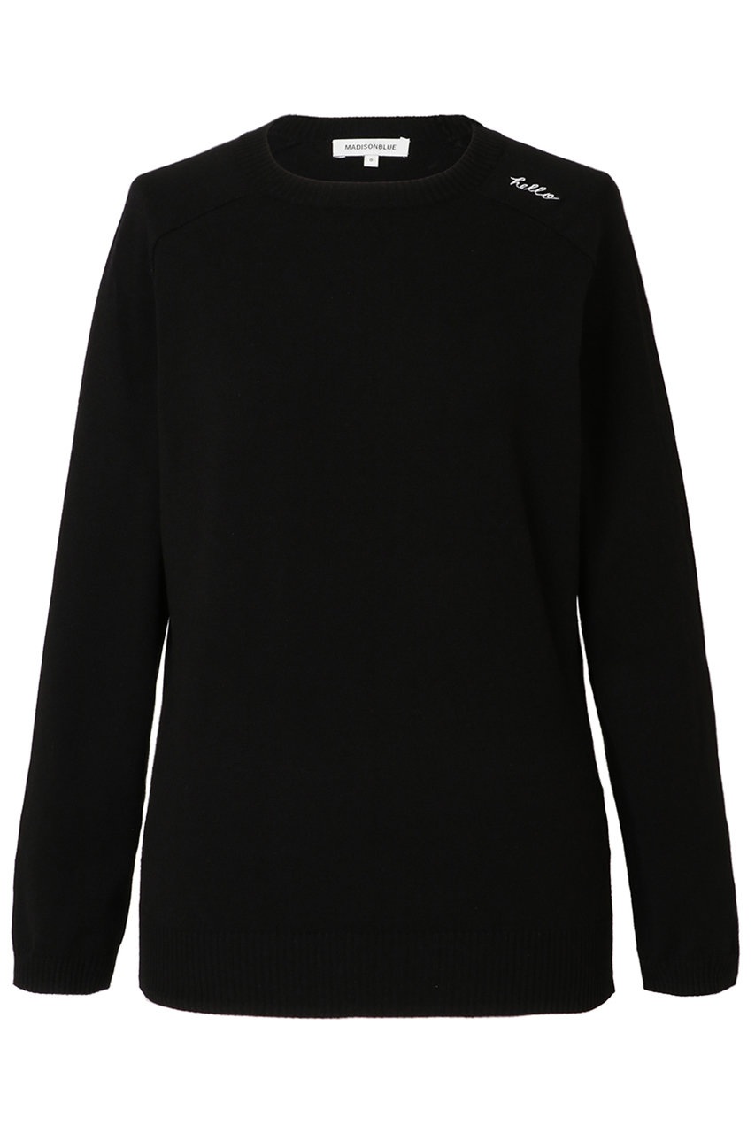 MADISONBLUE HELLO CREW NECK PO/HELLO クルーネック プルオーバー (ブラック, 00) マディソンブルー ELLE SHOP MADISONBLUE HELLO CREW NECK PO/HELLO クルーネック プルオーバー (ブラック, 00) マディソンブルー ELLE SHOP