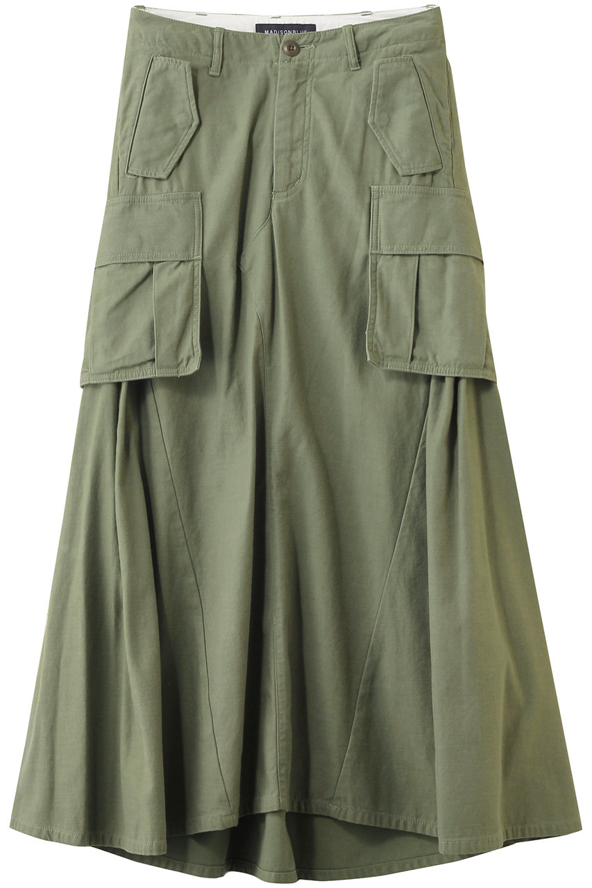 MADISONBLUE CARGO LONG SK REMAKE L.oz BS リメイクカーゴロングスカート (カーキ, 01) マディソンブルー ELLE SHOP MADISONBLUE CARGO LONG SK REMAKE L.oz BS リメイクカーゴロングスカート (カーキ, 01) マディソンブルー ELLE SHOP