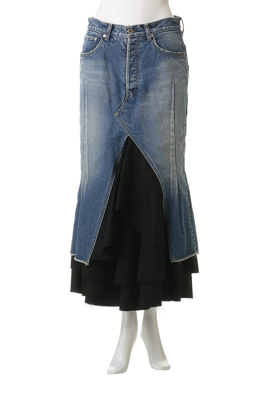 MADISONBLUE 5POCKETREMAKE デニム ロングスカート MADISONBLUE(マディソンブルー)|5POCKET REMAKE FRILL SK DENIM