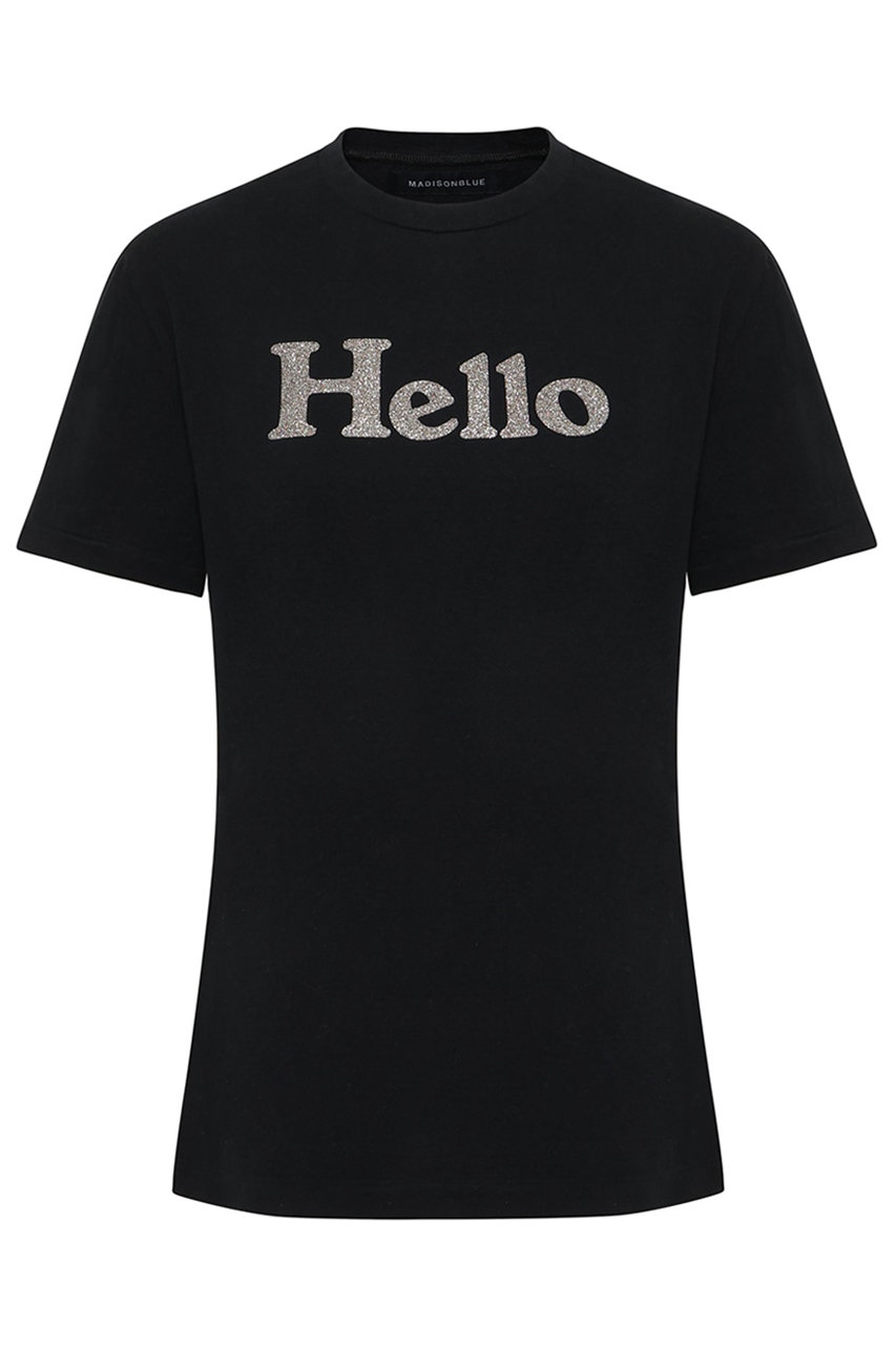 MADISONBLUE HELLO TEE PARIS Tシャツ (ブラック, 02) マディソンブルー ELLE SHOP MADISONBLUE HELLO TEE PARIS Tシャツ (ブラック, 02) マディソンブルー ELLE SHOP