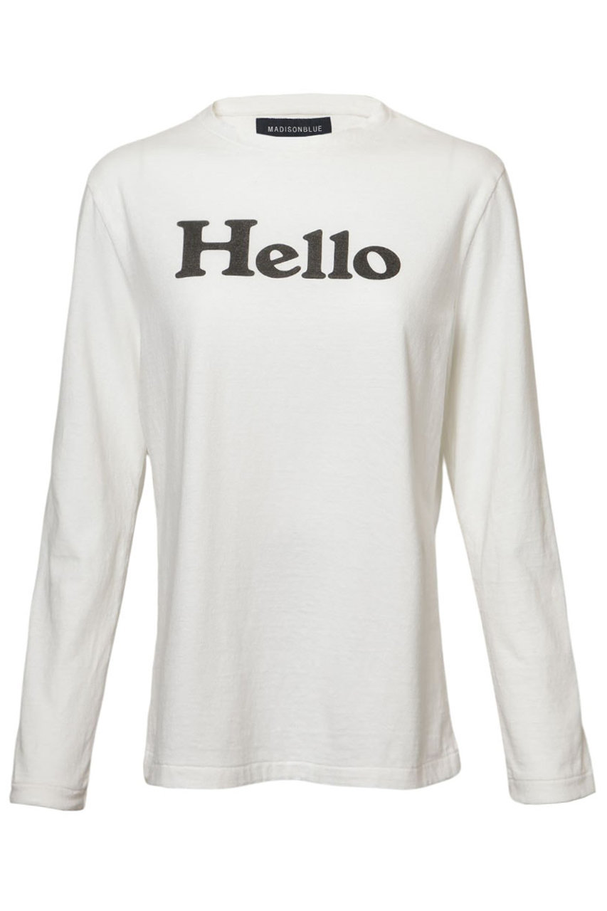 MADISONBLUE HELLO L/S TEE ロングスリーブTシャツ (ホワイト, 01) マディソンブルー ELLE SHOP