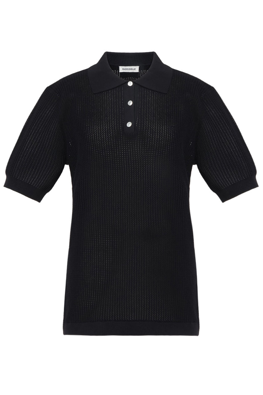 MADISONBLUE POLO KNIT MESH メッシュニットポロ (ネイビー, 01) マディソンブルー ELLE SHOP MADISONBLUE POLO KNIT MESH メッシュニットポロ (ネイビー, 01) マディソンブルー ELLE SHOP