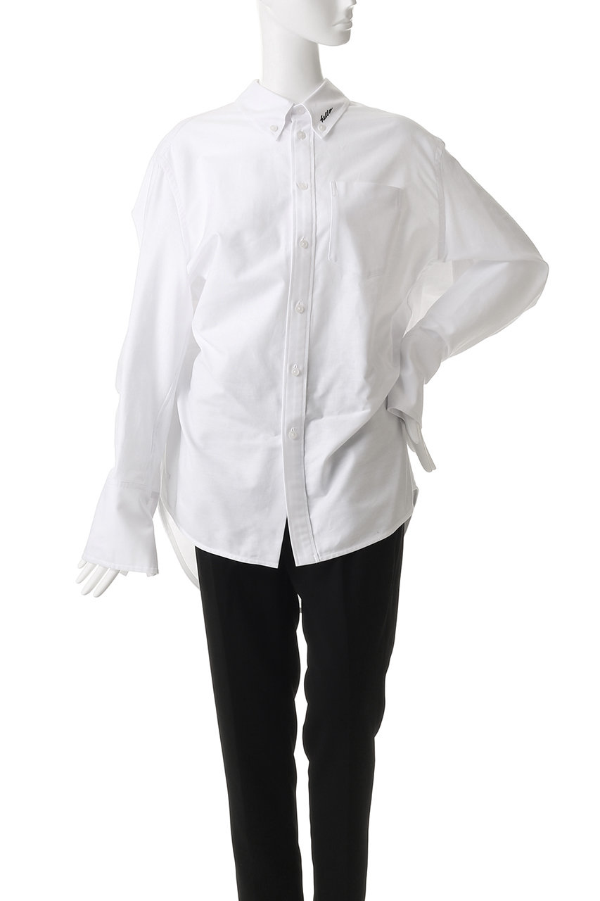 美品✨マディソンブルー シルク混マダムシャツ とろみ ロゴ刺繍 size00 美品✨マディソンブルー シルク混マダムシャツ とろみ ロゴ刺繍