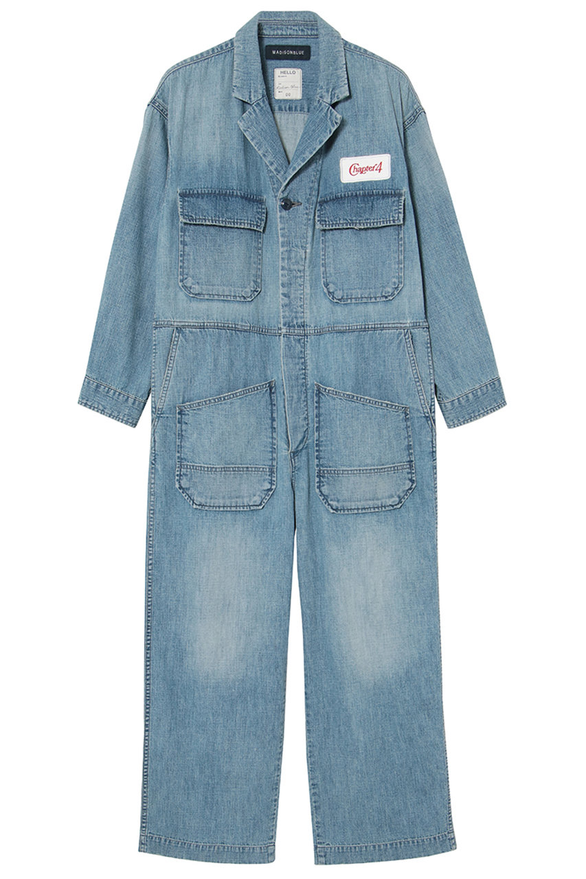 MADISONBLUE JUMP SUITS DENIM デニムジャンプスーツ (ブルー, 01) マディソンブルー ELLE SHOP MADISONBLUE JUMP SUITS DENIM デニムジャンプスーツ (ブルー, 01) マディソンブルー ELLE SHOP