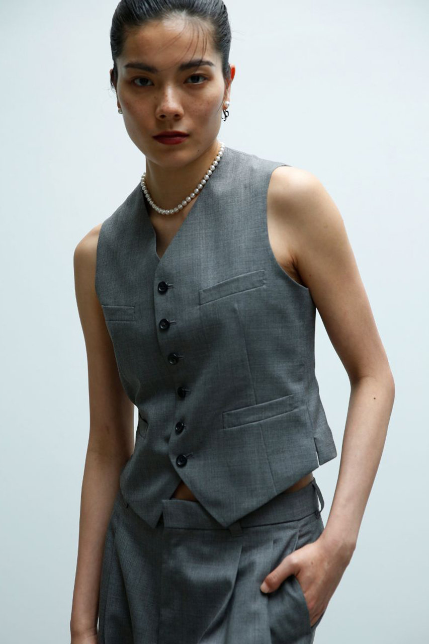 MADISONBLUE グレー ベスト MADISONBLUE(マディソンブルー)｜VEST W TRO ベスト/グレー の通販