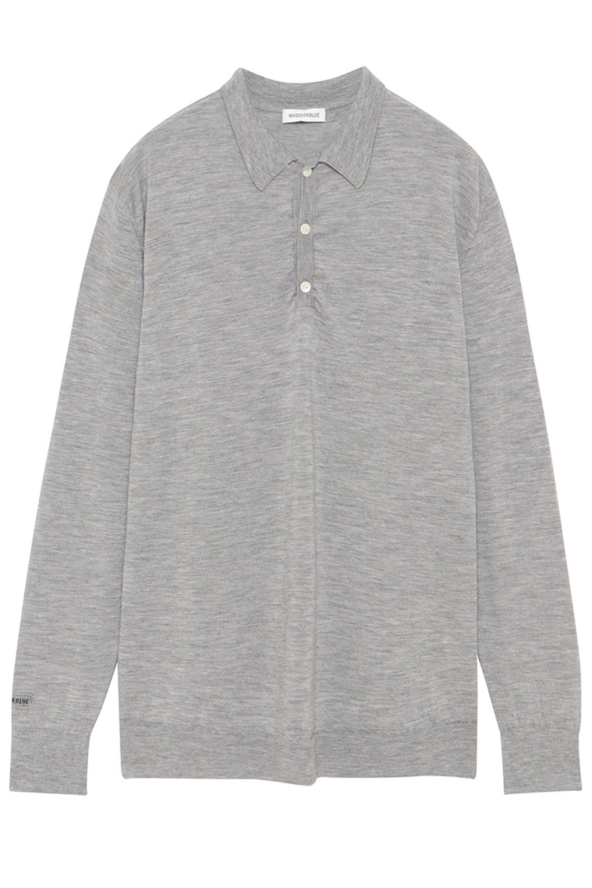 MADISONBLUE WRIKLED RELAXED FIT POLO KNIT ポロニット (グレー, 01) マディソンブルー ELLE SHOP MADISONBLUE WRIKLED RELAXED FIT POLO KNIT ポロニット (グレー, 01) マディソンブルー ELLE SHOP