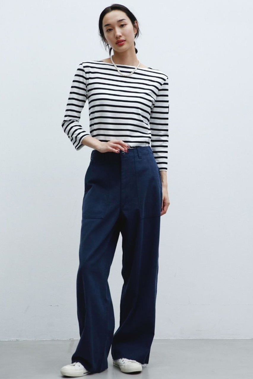 MADISONBLUE(マディソンブルー)｜BOAT NECK COMPACT L/S TEE BORDER