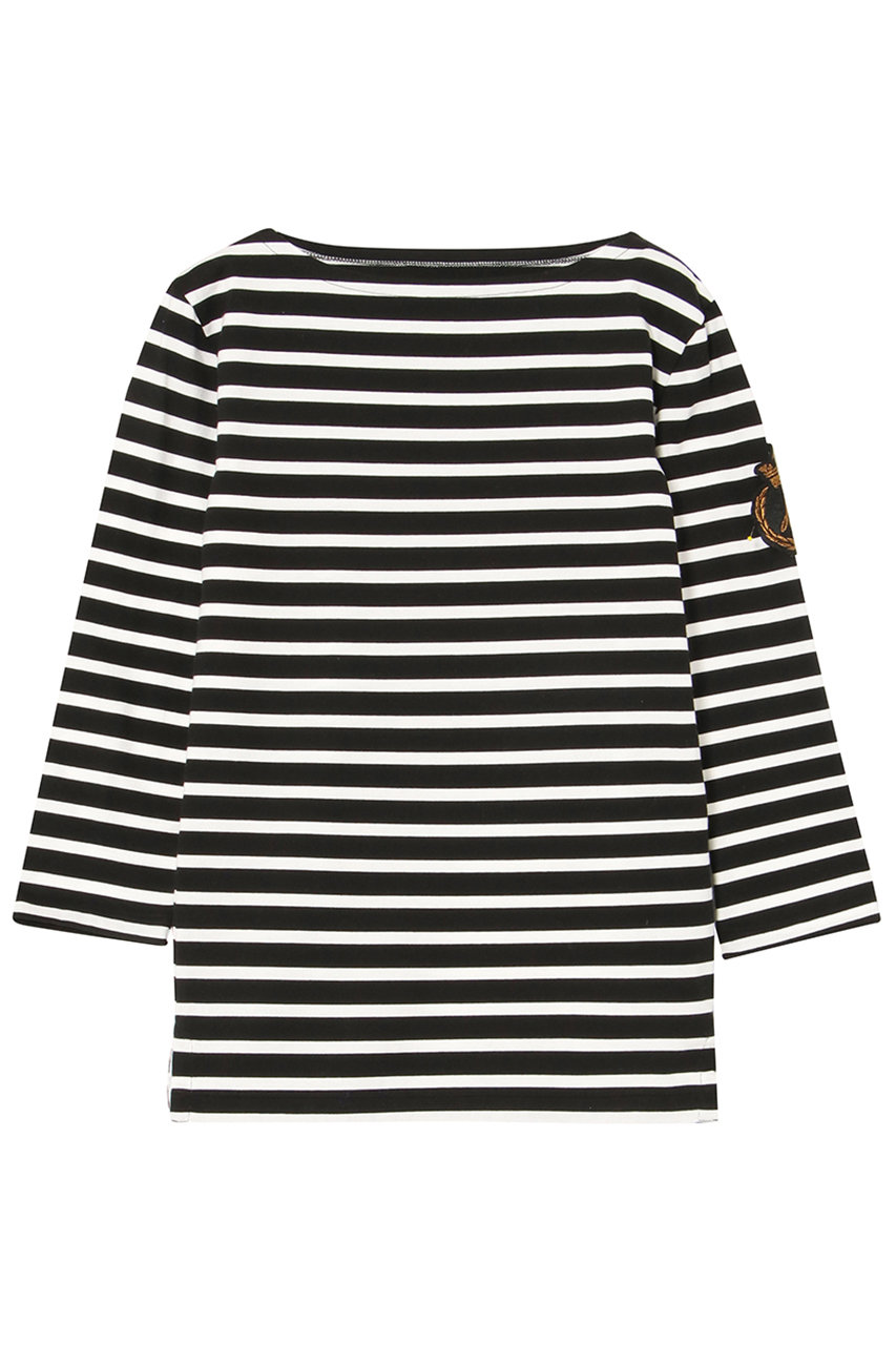 マディソンブルー/MADISONBLUEのBOAT NECK COMPACT L/S TEE BORDER ボーダーT(ブラック/MB254-7009)