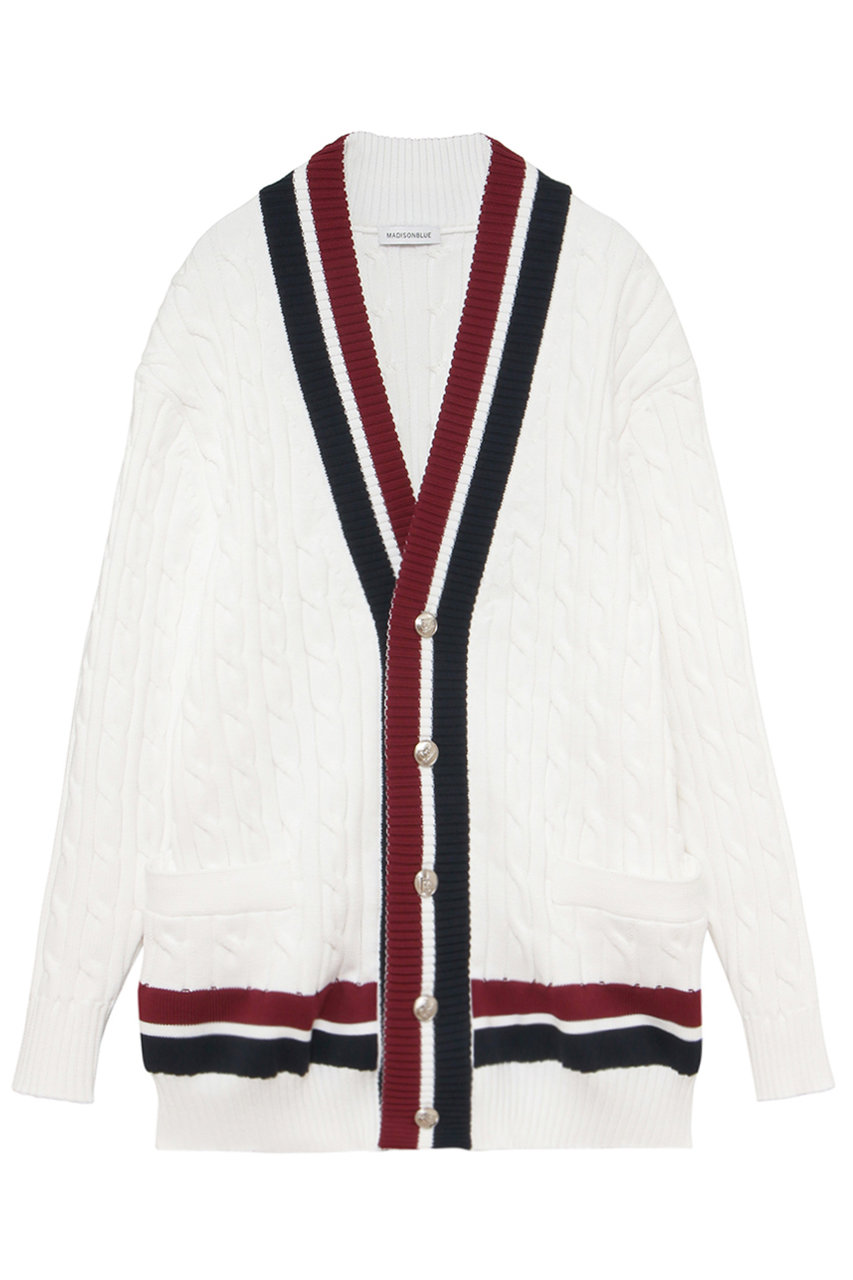 MADISONBLUE TENNIS SWEATER CD セーター カーディガン (ホワイト, 01) マディソンブルー ELLE SHOP MADISONBLUE TENNIS SWEATER CD セーター カーディガン (ホワイト, 01) マディソンブルー ELLE SHOP