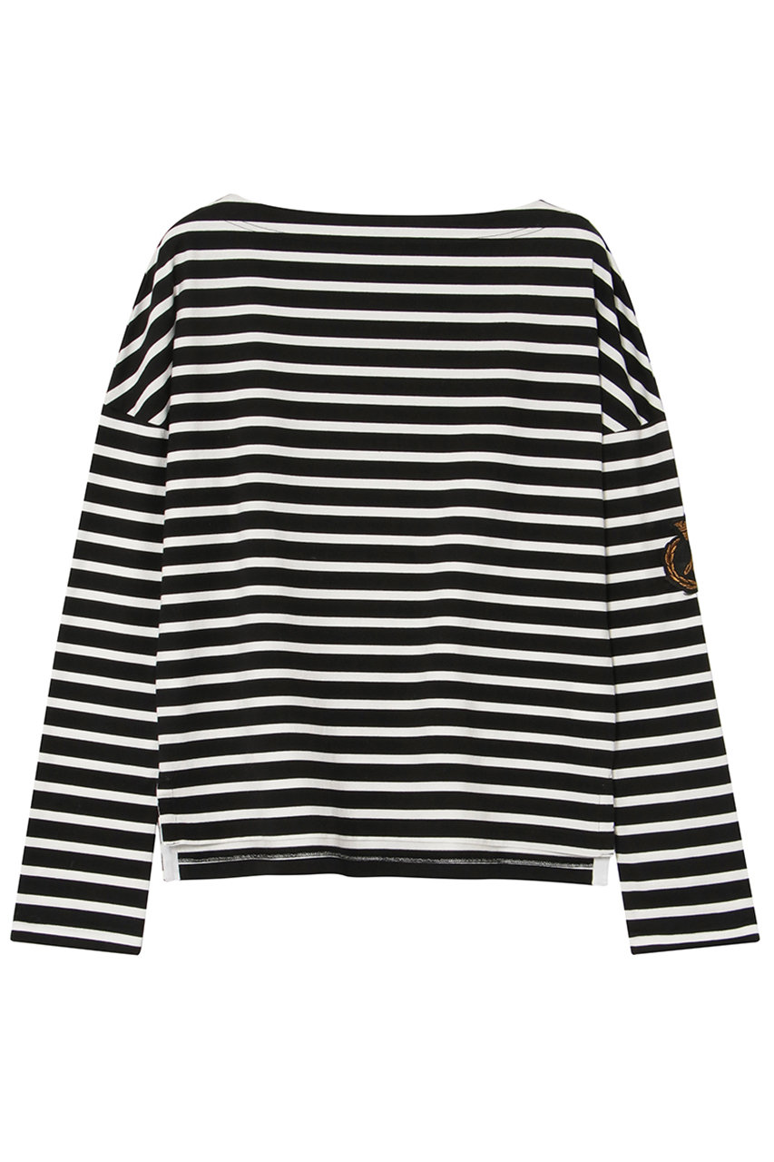 MADISONBLUE BOAT NECK L/S TEE BORDER ボーダーボートネックL/S Tシャツ (ブラック, 00) マディソンブルー ELLE SHOP