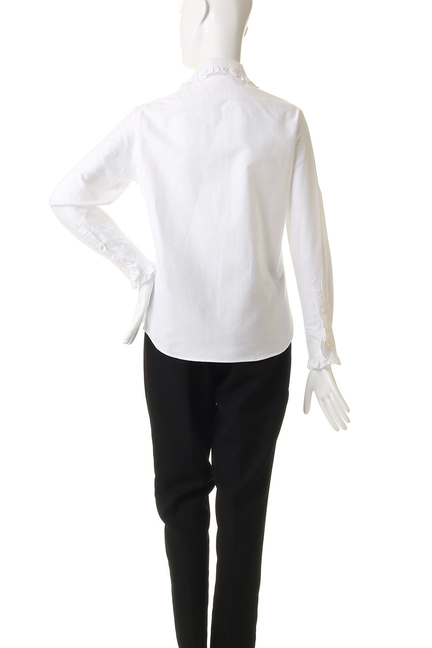 大人気♡美品✨マディソンブルー ラウンドカラーフリルシャツ B刺繍 ホワイト 1 大人気♡美品✨マディソンブルー ラウンドカラーフリルシャツ B刺繍