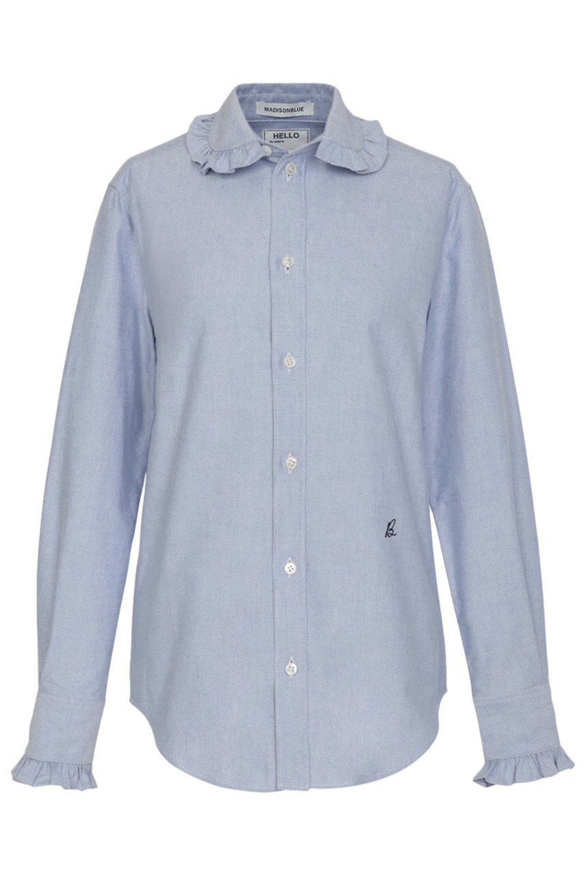 MADISONBLUE ROUND COLLAR FRILL SH OX ラウンドカラーフリルシャツ (ブルー, 02) マディソンブルー ELLE SHOP MADISONBLUE ROUND COLLAR FRILL SH OX ラウンドカラーフリルシャツ (ブルー, 02) マディソンブルー ELLE SHOP