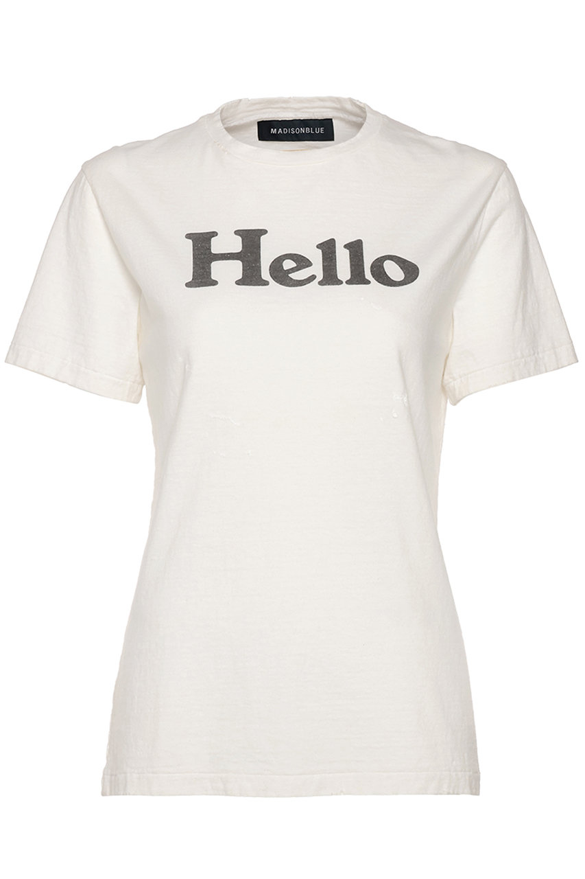 マディソンブルー/MADISONBLUEのVINTAGE HELLO TEE ヴィンテージHELLO Tシャツ(ホワイト/MB244-7105EX)