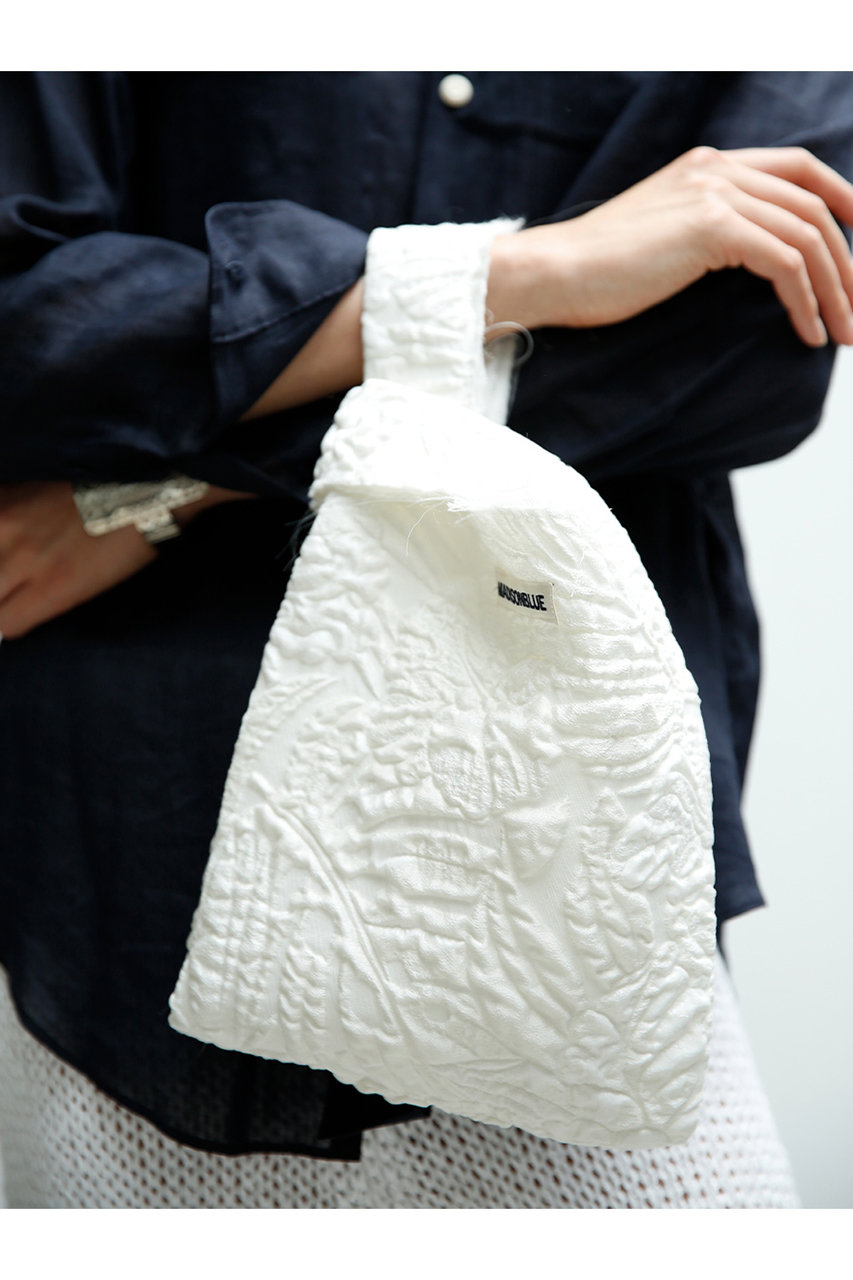 【N☆】MADISONBLUE ホワイト ショルダーバッグ MADISONBLUE(マディソンブルー)｜SHOP BAG S JACQUARD ショップバッグS