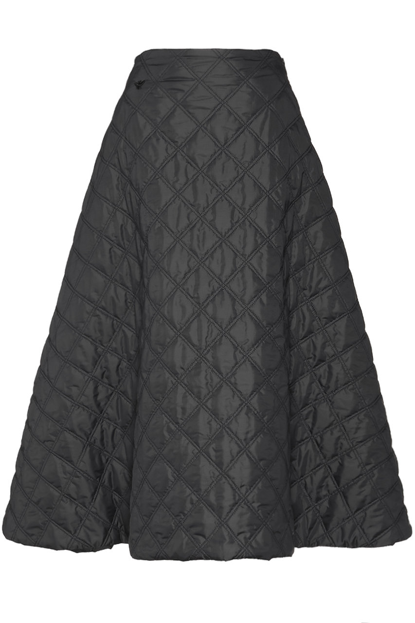 MADISONBLUE MI-MOLLET FLARE SK QUILTING キルティングミモレフレアスカート (ブラック, 01) マディソンブルー ELLE SHOP