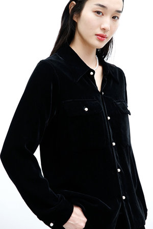 マディソンブルー/MADISONBLUEのMADAME WORK SH VELVET  MADAME ワークシャツ(110400/110403)