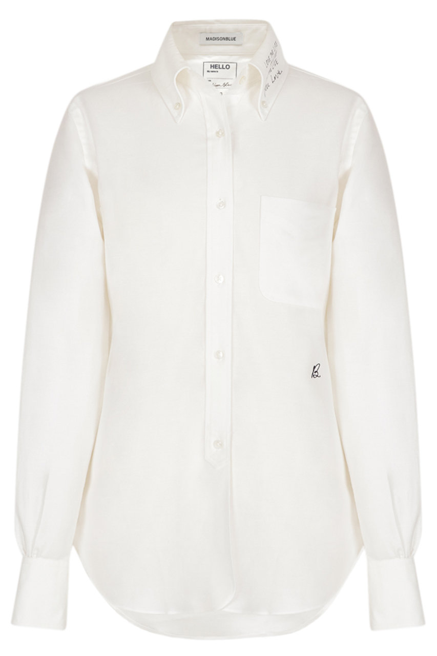 マディソンブルー/MADISONBLUEのMADISON L/S SHIRT MESSAGE ロングスリーブシャツ(ホワイト/MB999-5009)