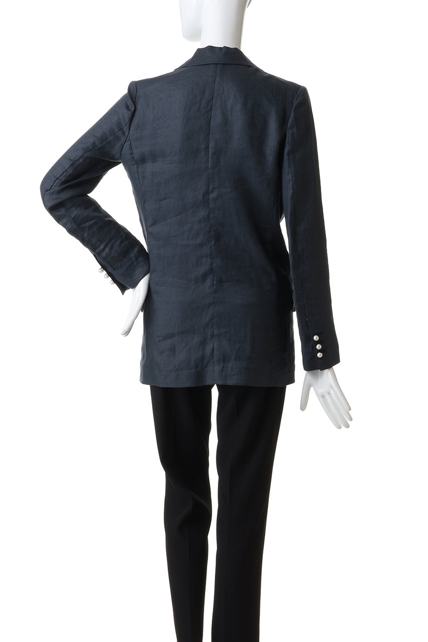 新品タグ付き✨マディソンブルー リネンブレザー ダブルブレスト 04 　ブラック BLEECKER W6B BLAZER | JACKET | MADISONBLUE