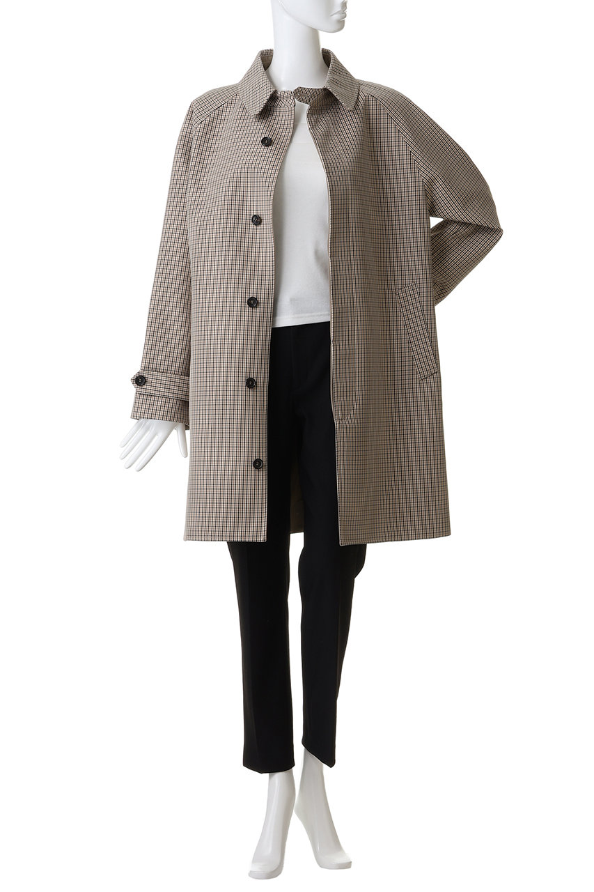 て*ん様 BAL バル　バルカラーコート　ロングコート　チェック　ブラウン　Mサ MADISONBLUE(マディソンブルー)｜BALCOLLAR COAT バルカラーコート