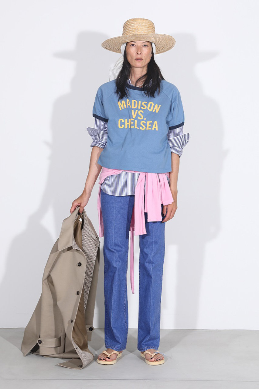 MADISONBLUE(マディソンブルー)｜CENTER CREASE FLARE PANTS DENIM