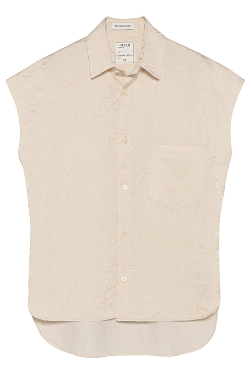 J.BRADLEY SLEEVELESS SHIRT SATIN サテンスリーブレスシャツ