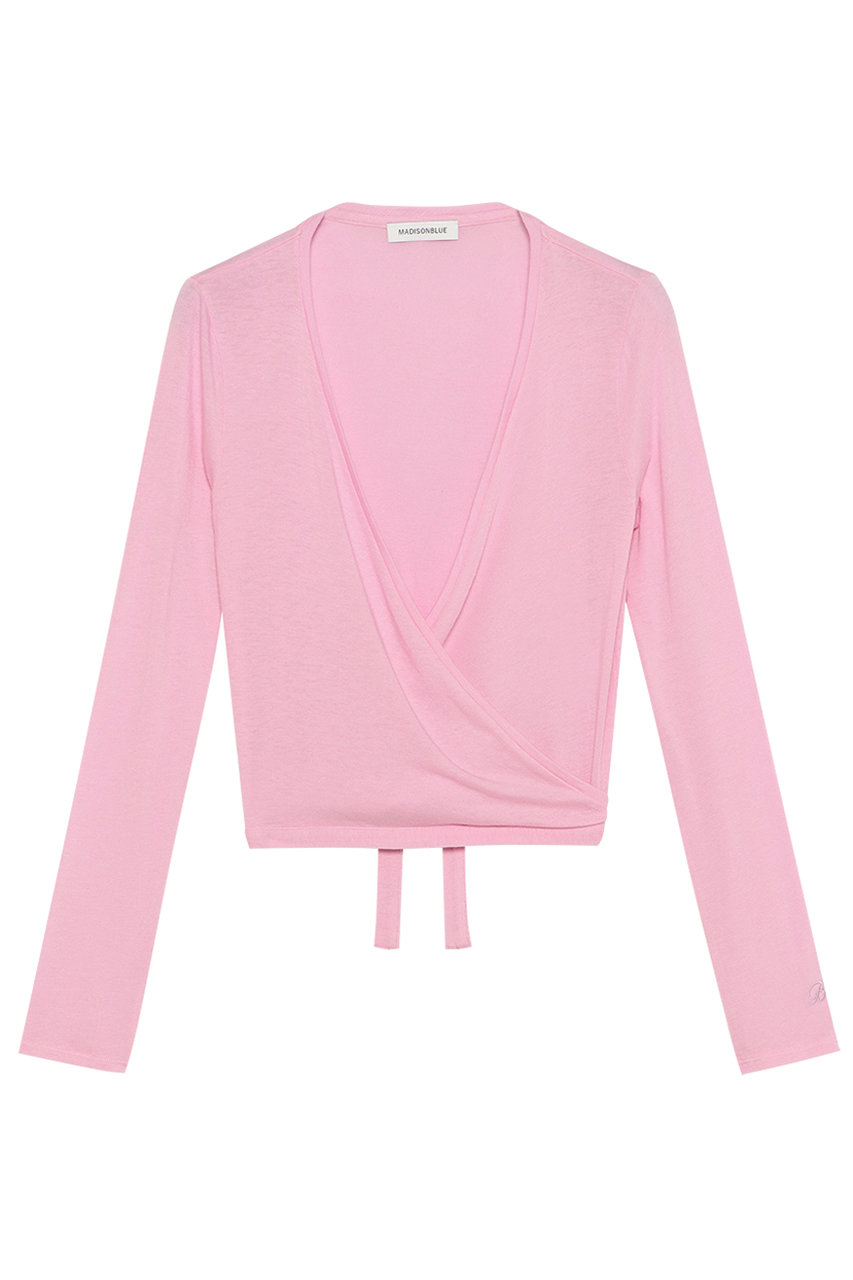 マディソンブルー/MADISONBLUEのCACHE-COEUR TEE カシュクールTシャツ(ピンク/MB261-7011)