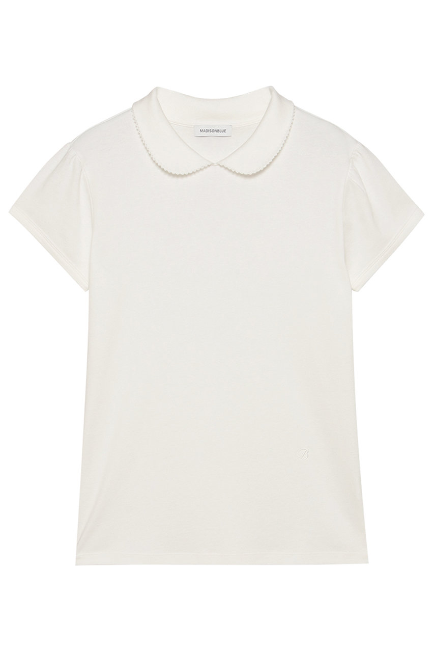 マディソンブルー/MADISONBLUEの【予約販売】ROUND COLLAR H/S TEE SOFT COTTON ラウンドカラーTシャツ(ホワイト/MB261-7020)