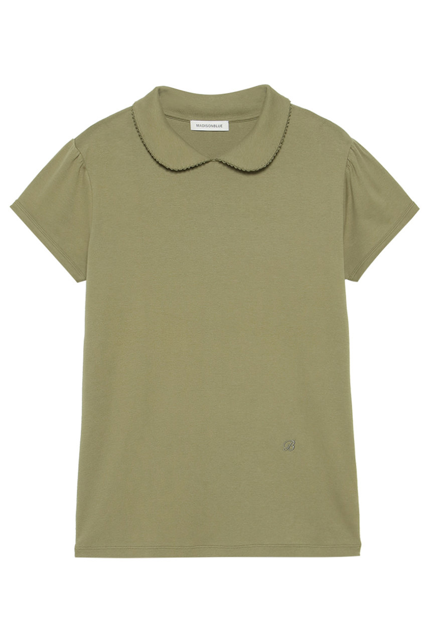マディソンブルー/MADISONBLUEの【予約販売】ROUND COLLAR H/S TEE SOFT COTTON ラウンドカラーTシャツ(カーキ/MB261-7020)