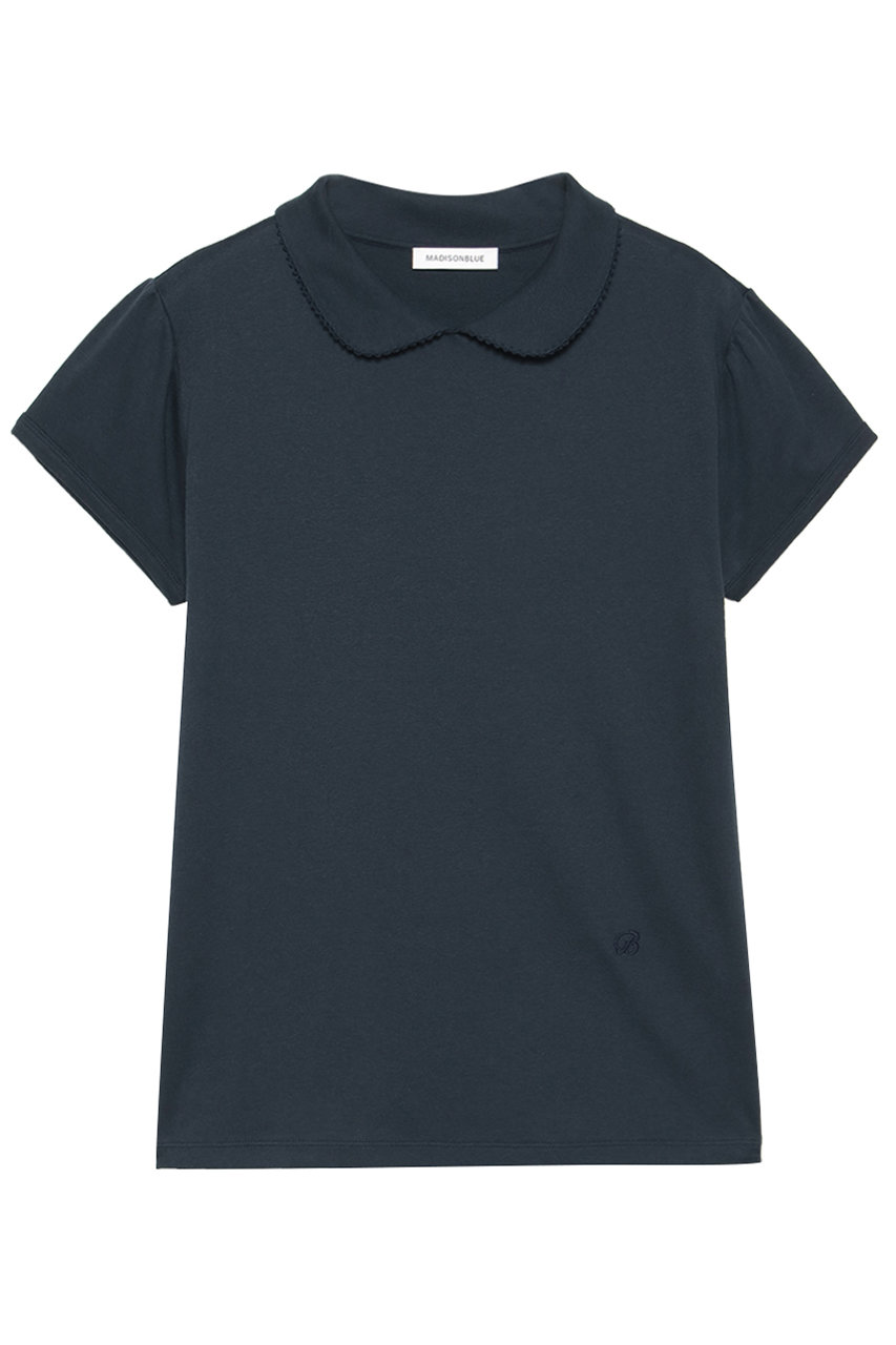 マディソンブルー/MADISONBLUEの【予約販売】ROUND COLLAR H/S TEE SOFT COTTON ラウンドカラーTシャツ(ネイビー/MB261-7020)