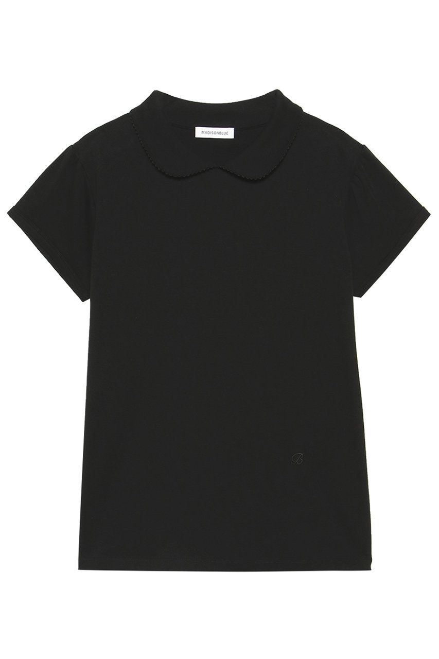 マディソンブルー/MADISONBLUEの【予約販売】ROUND COLLAR H/S TEE SOFT COTTON ラウンドカラーTシャツ(ブラック/MB261-7020)