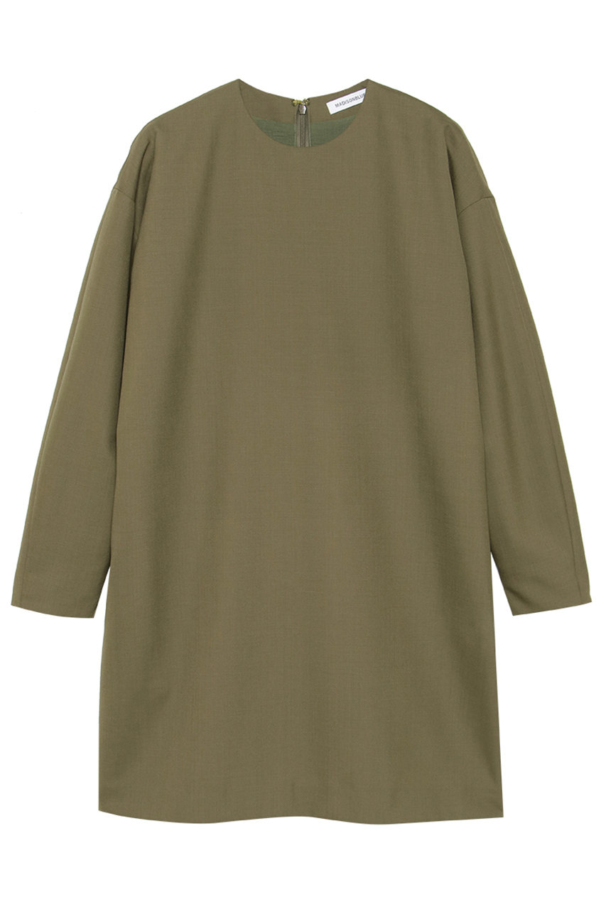マディソンブルー/MADISONBLUEの【予約販売】CREW NECK L/S DRESS W/M クルーネックドレス(カーキ/MB261-4005)