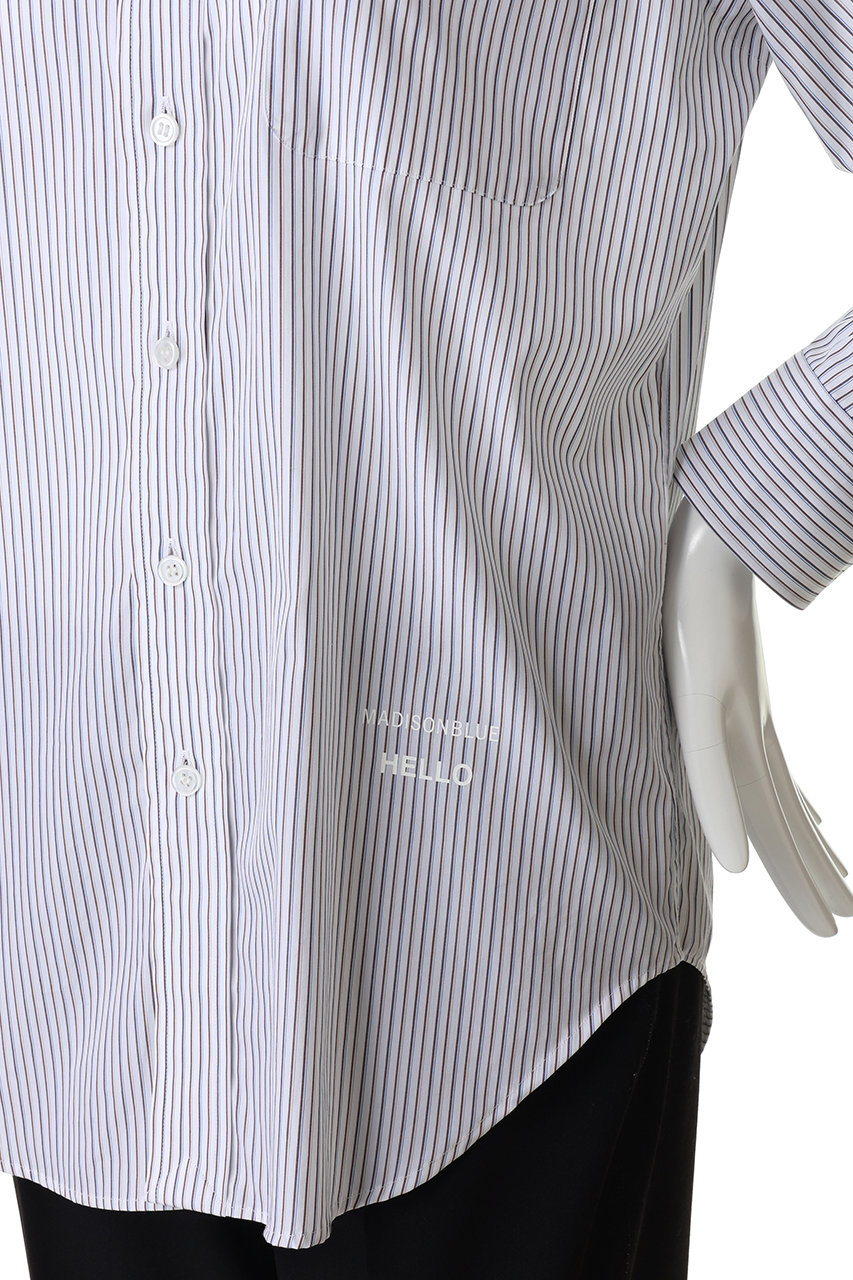 美品 マディソンブルーMADISONBLUE ストライプシャツ ロゴ刺繍入り MADISONBLUE(マディソンブルー)｜【予約販売】TRANE L/S SHIRT MULTI