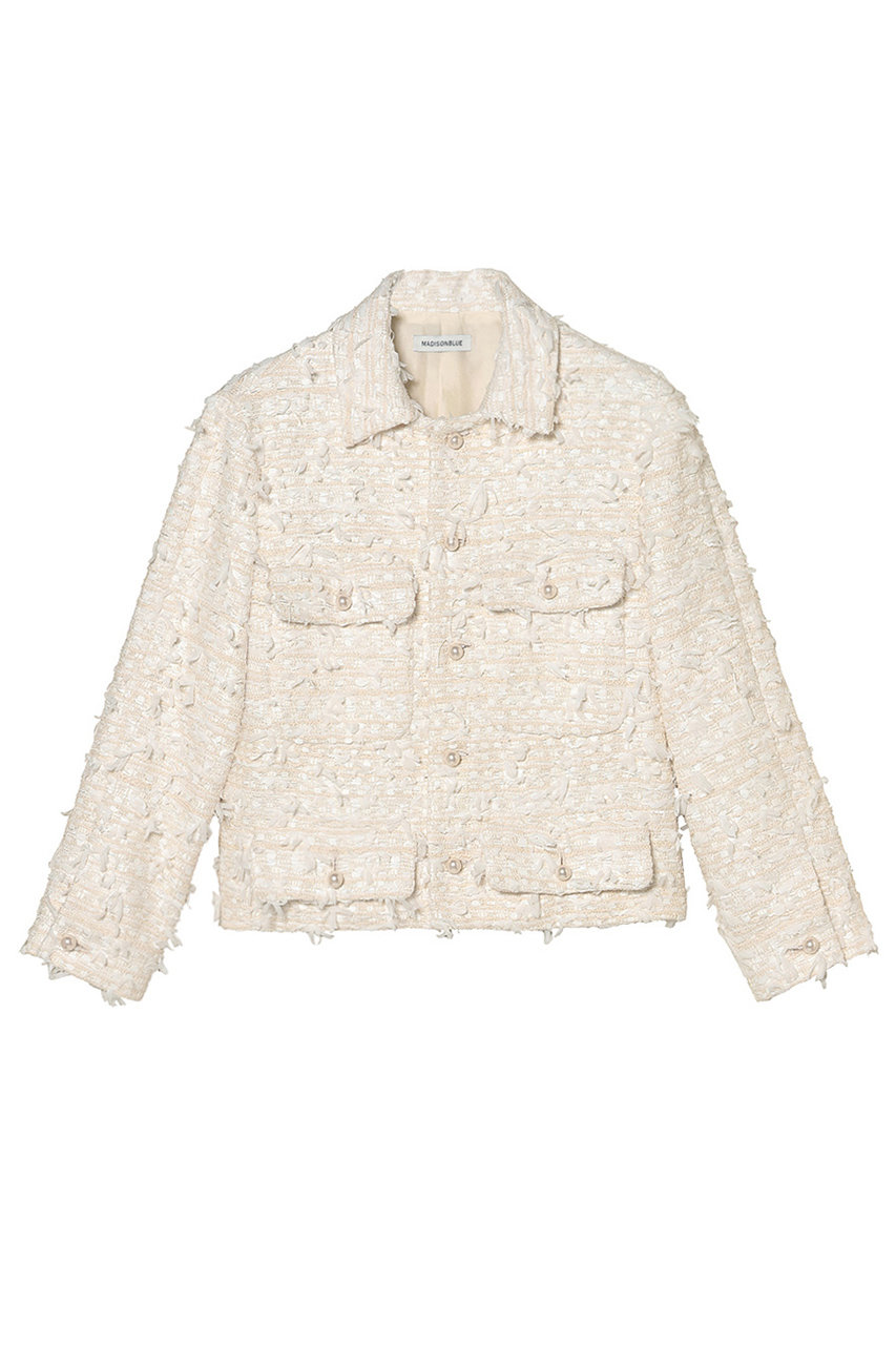 マディソンブルー/MADISONBLUEのSHORT JK RIBBON TWEED ショートジャケット(アイボリー/MB251-1102EX)