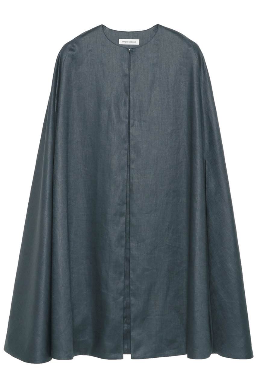 マディソンブルー/MADISONBLUEのSIDE SLIT CAPE LINEN ケープコート(ネイビー/MB261-2004)