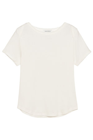 マディソンブルー/MADISONBLUEのEMBROIDERED TRIM BOAT NECK TEE S/COTTON ボートネックTシャツ(110100/110102)