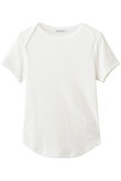 EMBROIDERED TRIM BOAT NECK TEE S/COTTON ボートネックTシャツ マディソンブルー/MADISONBLUE