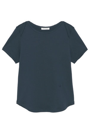 マディソンブルー/MADISONBLUEのEMBROIDERED TRIM BOAT NECK TEE S/COTTON ボートネックTシャツ(110100/110102)