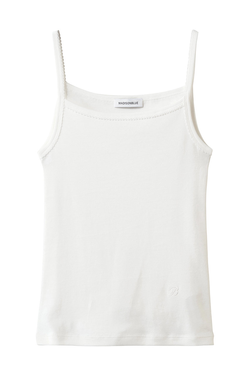 マディソンブルー/MADISONBLUEのEMBROIDERED TRIM CAMISOLE SOFT COTTON キャミソール(ホワイト/MB261-7007)